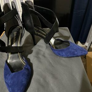 Enzo Angiolini Blue and Black Heels